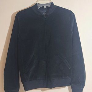 New With Tags Corduroy APC Womens Black Zip Up Jacket Size 36 MSRP $425